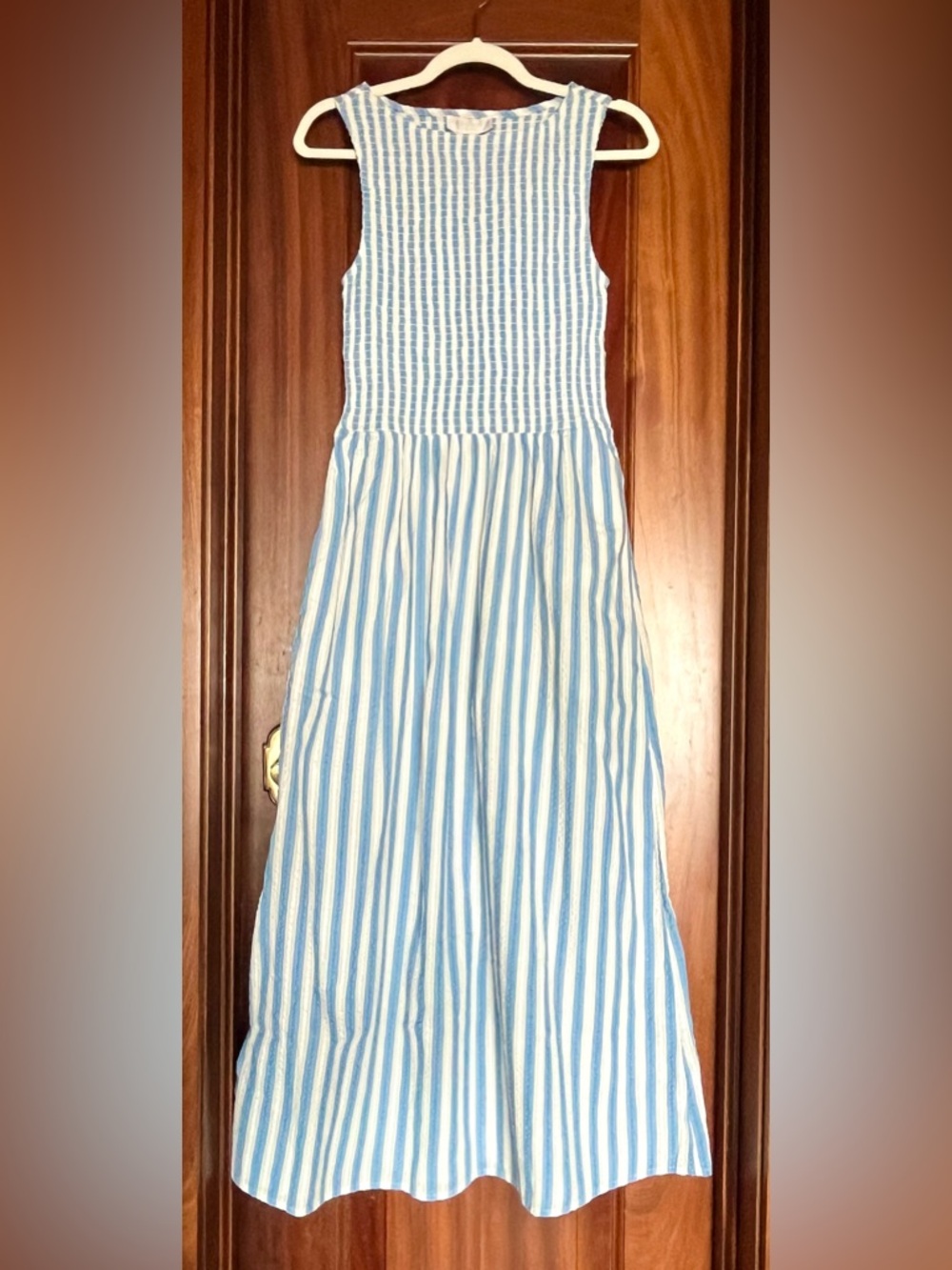 Caroline Constas Cosima Nap Maxi dress (HHH Hill House Home Blueberry Stripe) S